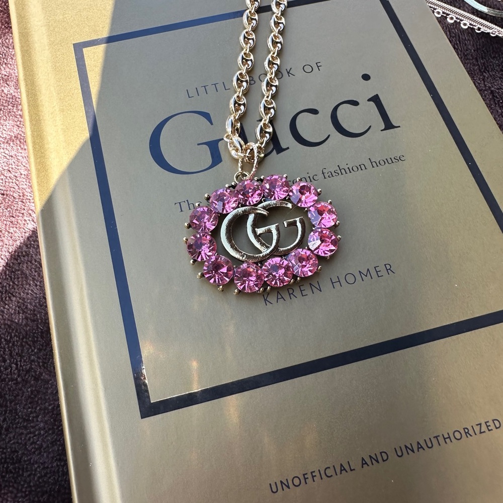 GG  Pink Crystal Pendant Necklace